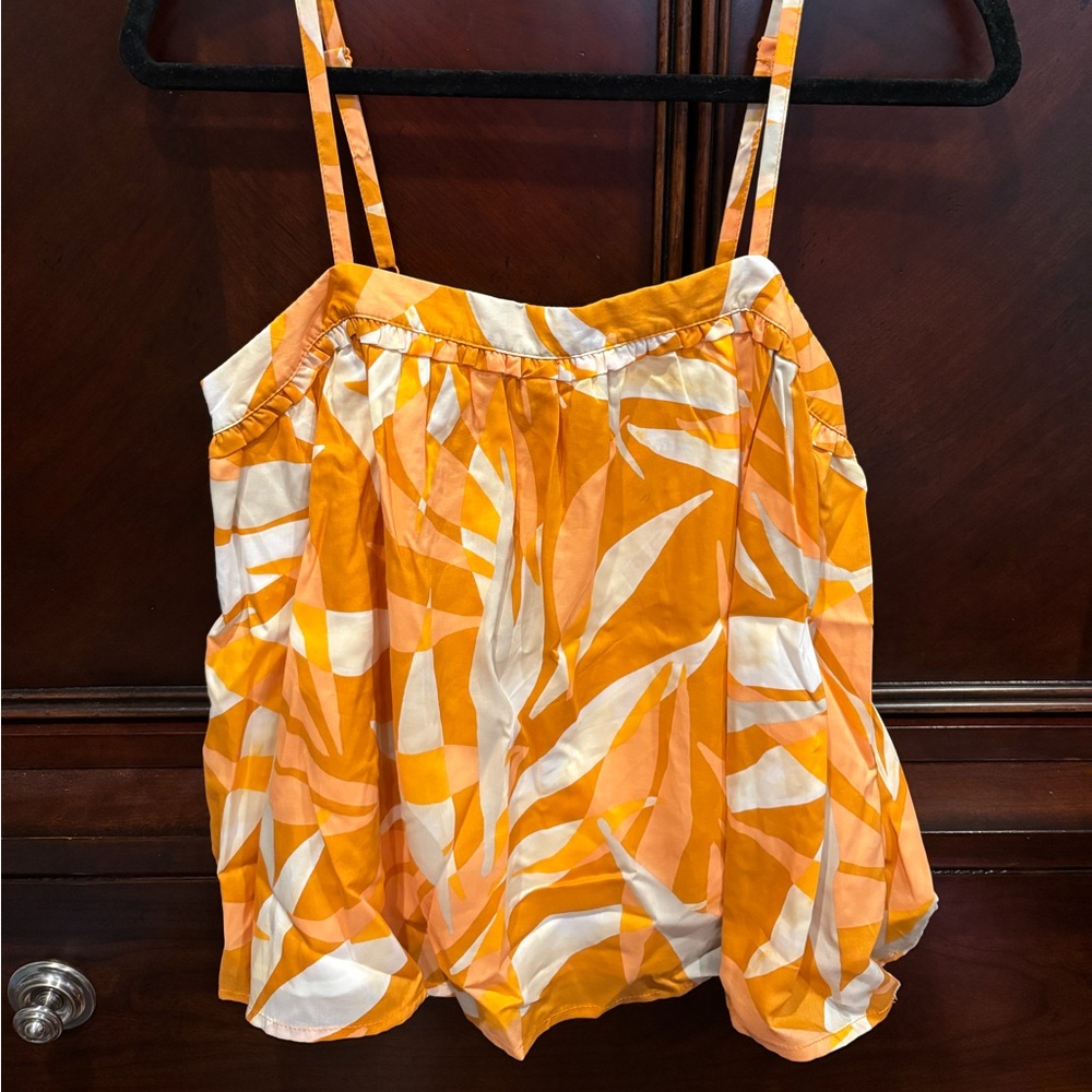 a new day Yellow and Cream Floral-Patterned Top